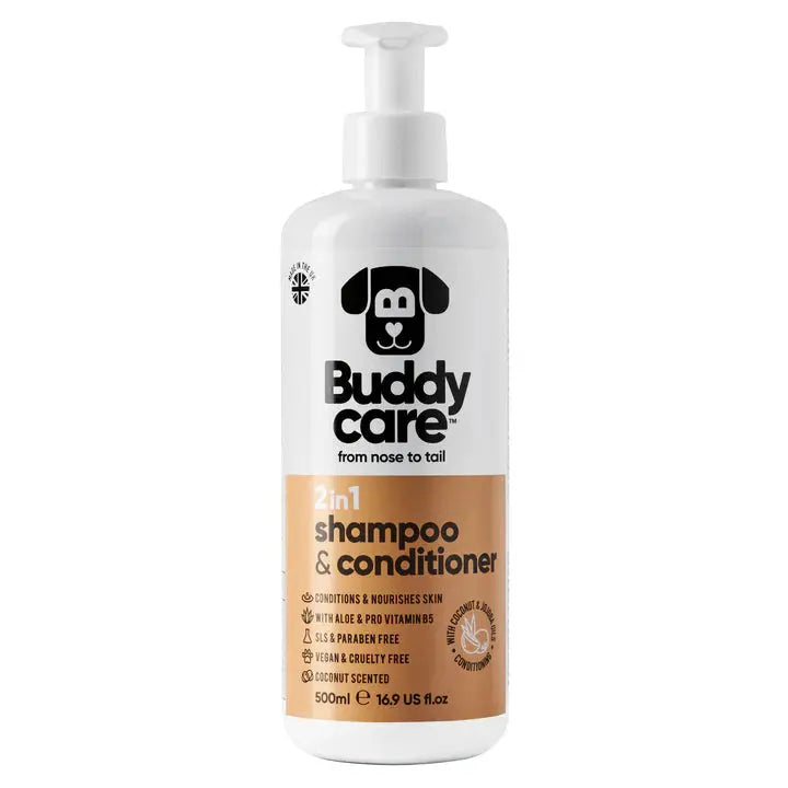 Buddy Care - Shampoing pour Chien Anti-Puce, Apaisant, Désodorisant Buddy Care