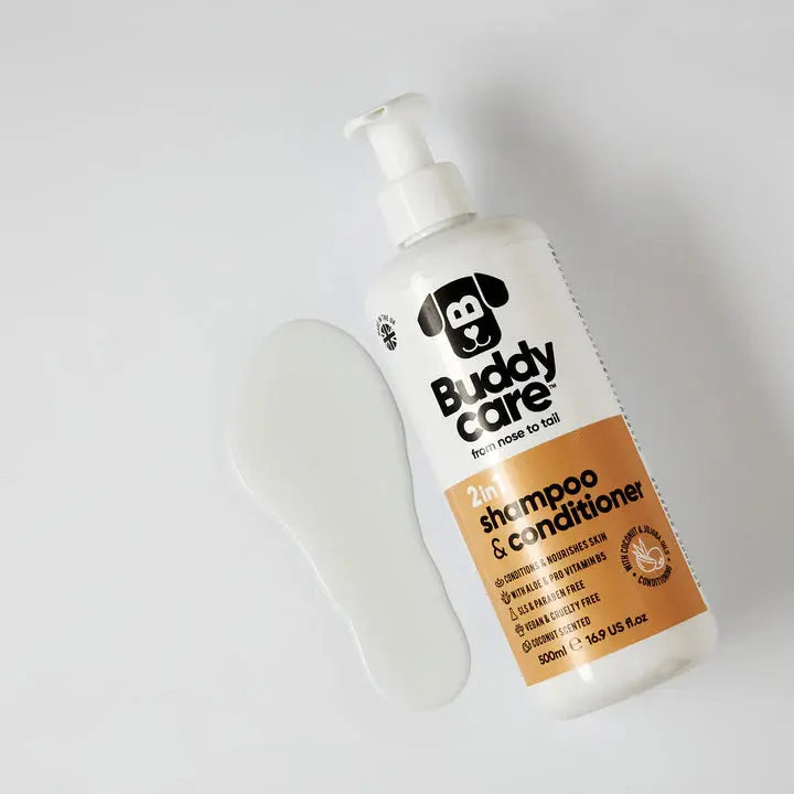 Buddy Care - Shampoing pour Chien Anti-Puce, Apaisant, Désodorisant Buddy Care