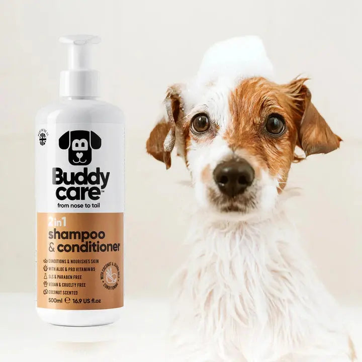 Buddy Care - Shampoing pour Chien Anti-Puce, Apaisant, Désodorisant Buddy Care