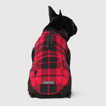 Canada Pooch Thermal Tech Sweater - Red Plaid Canada Pooch