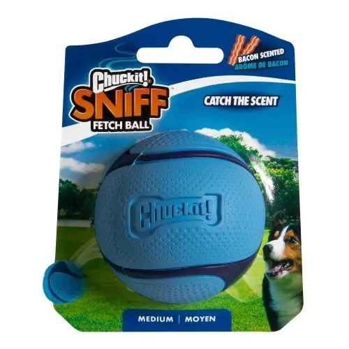 Chuck It - Sniff Fetch Balle Bacon & Beurre de Peanut pour chien ChuckIt