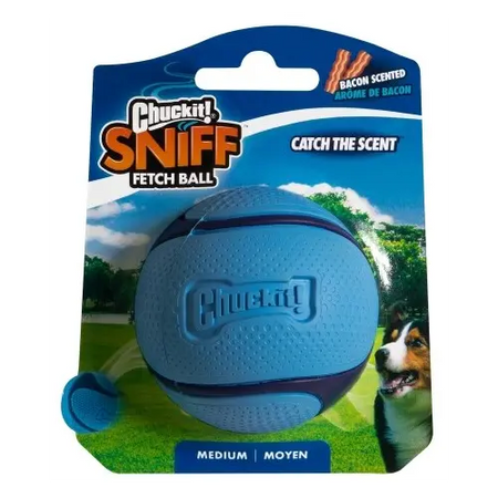 Chuck It - Sniff Fetch Balle Bacon & Beurre de Peanut pour chien ChuckIt