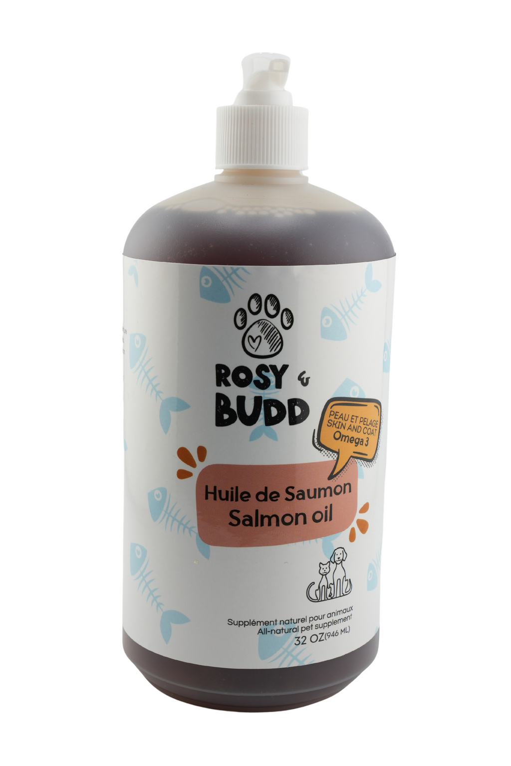 Rosy & Budd - Huile de Saumon pour animaux