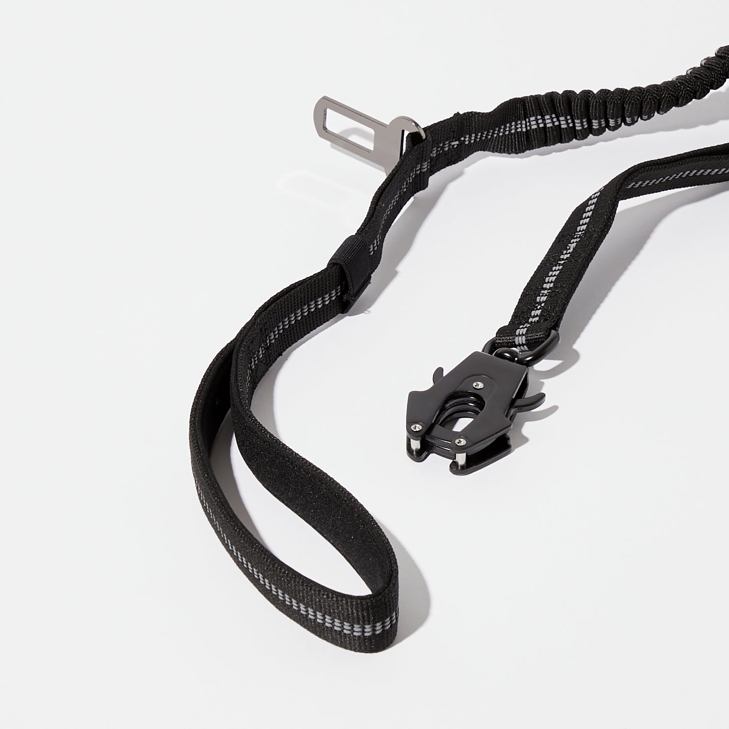 Elastic Leash With Car Clip Black