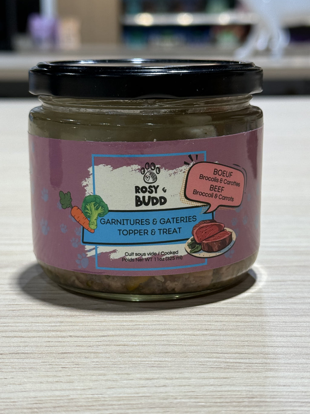 Rosy & Budd - Topper Garniture pour chien au Boeuf, Poulet et Légumes