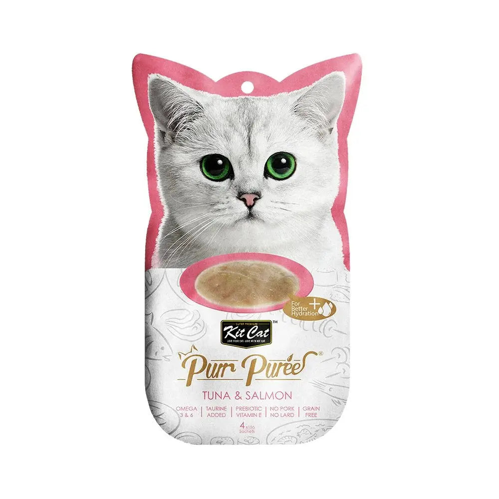 Kit Cat - Purée pour chat 4x15gm - Variétés de Saveur Kit Cat