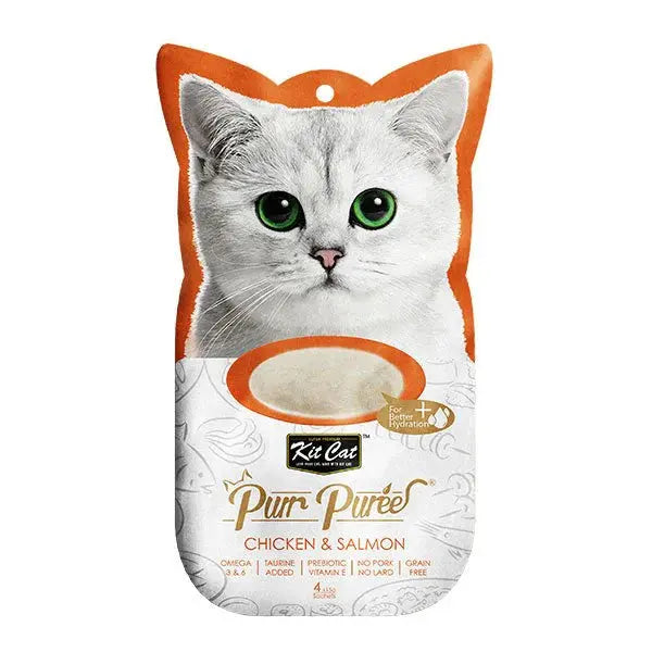 Kit Cat - Purée pour chat 4x15gm - Variétés de Saveur Kit Cat