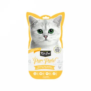 Kit Cat - Purée pour chat 4x15gm - Variétés de Saveur Kit Cat