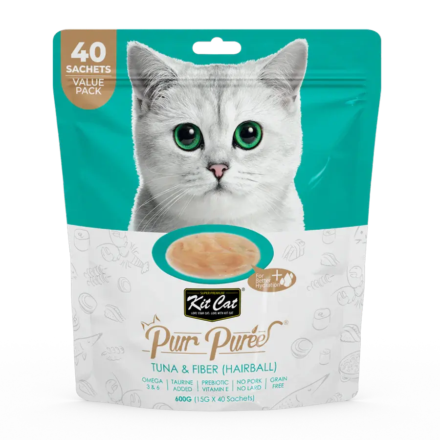 Kit Cat - Purées pour chat 40x15gm - Variétés de Saveur Kit Cat