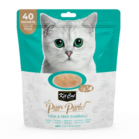 Kit Cat - Purées pour chat 40x15gm - Variétés de Saveur Kit Cat