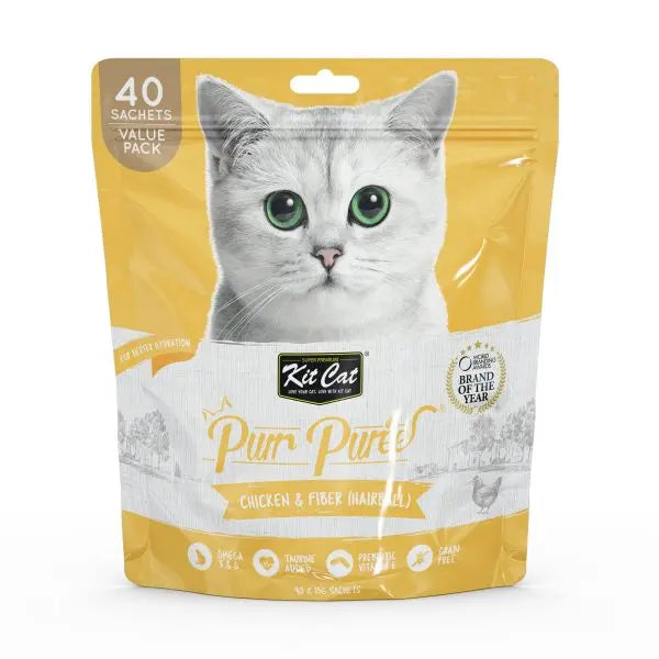 Kit Cat - Purées pour chat 40x15gm - Variétés de Saveur Kit Cat