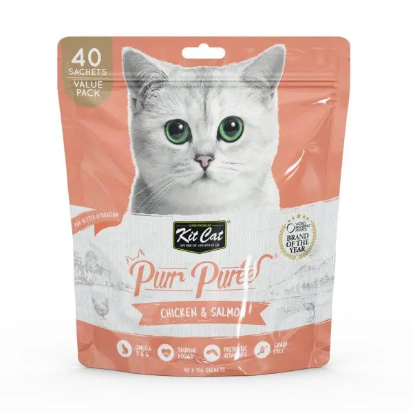 Kit Cat - Purées pour chat 40x15gm - Variétés de Saveur Kit Cat