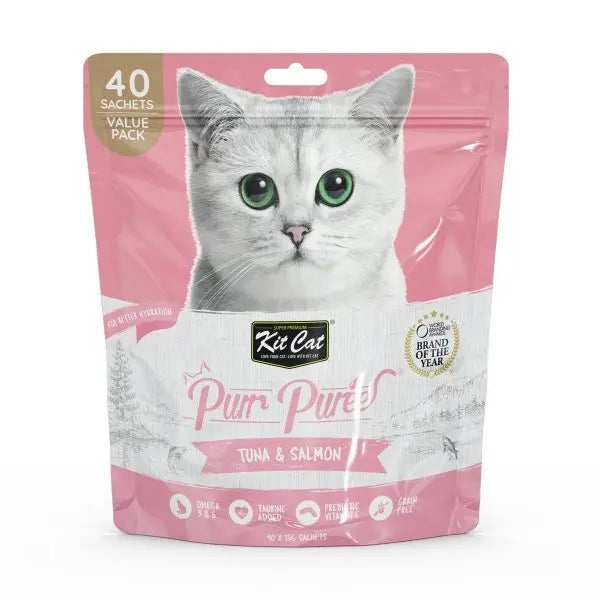 Kit Cat - Purées pour chat 40x15gm - Variétés de Saveur Kit Cat