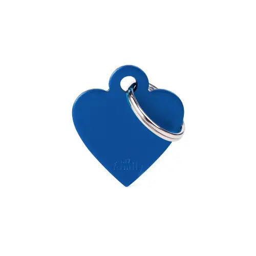 MyFamily - Médaille pour animaux - Basic Cœur Petit Bleu en Aluminium My Family