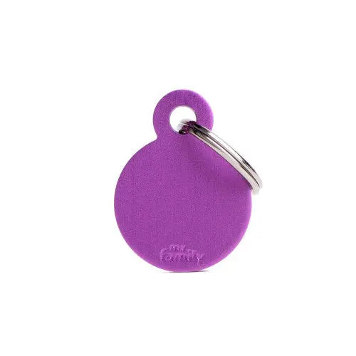 MyFamily - Médaille pour animaux - Basic Cercle Petit Violet en Aluminium My Family