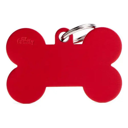 MyFamily - Médaille pour animaux - Basic Os XL Rouge en Aluminium My Family