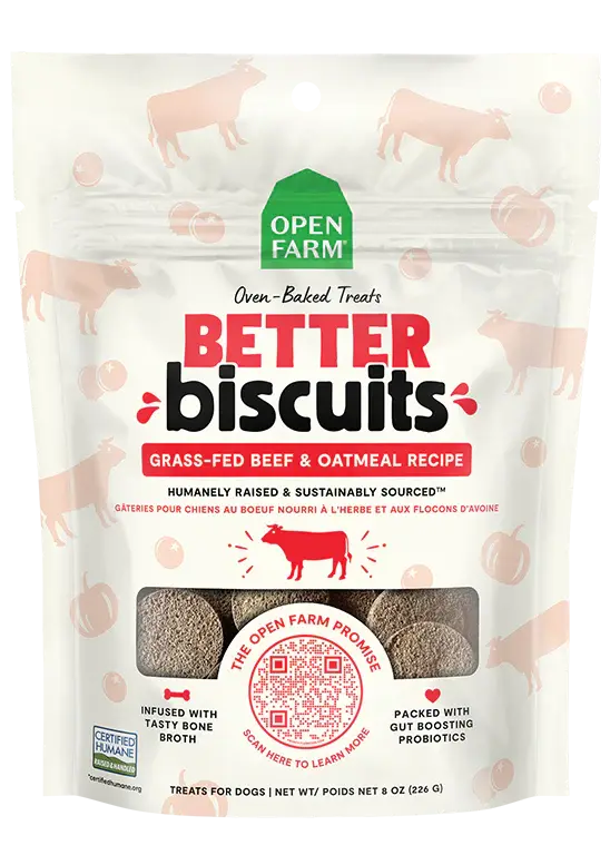 Open Farm - Better Biscuit - Variétés de biscuit aux Protéines Animales et Flocons d'Avoine Open Farm