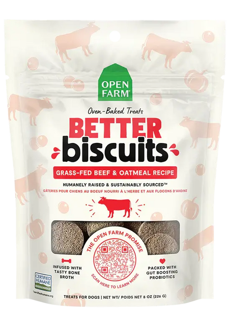 Open Farm - Better Biscuit - Variétés de biscuit aux Protéines Animales et Flocons d'Avoine Open Farm