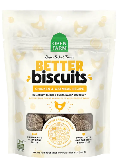 Open Farm - Better Biscuit - Variétés de biscuit aux Protéines Animales et Flocons d'Avoine Open Farm