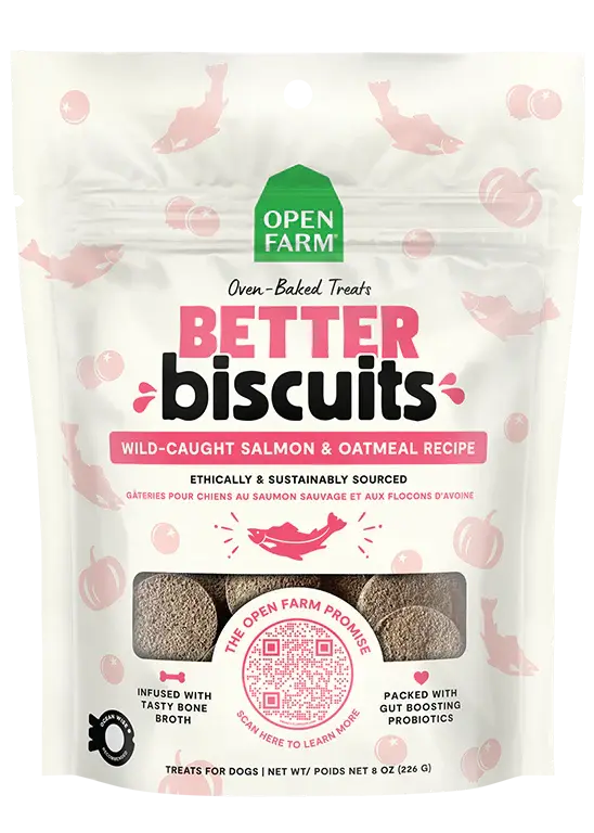 Open Farm - Better Biscuit - Variétés de biscuit aux Protéines Animales et Flocons d'Avoine Open Farm