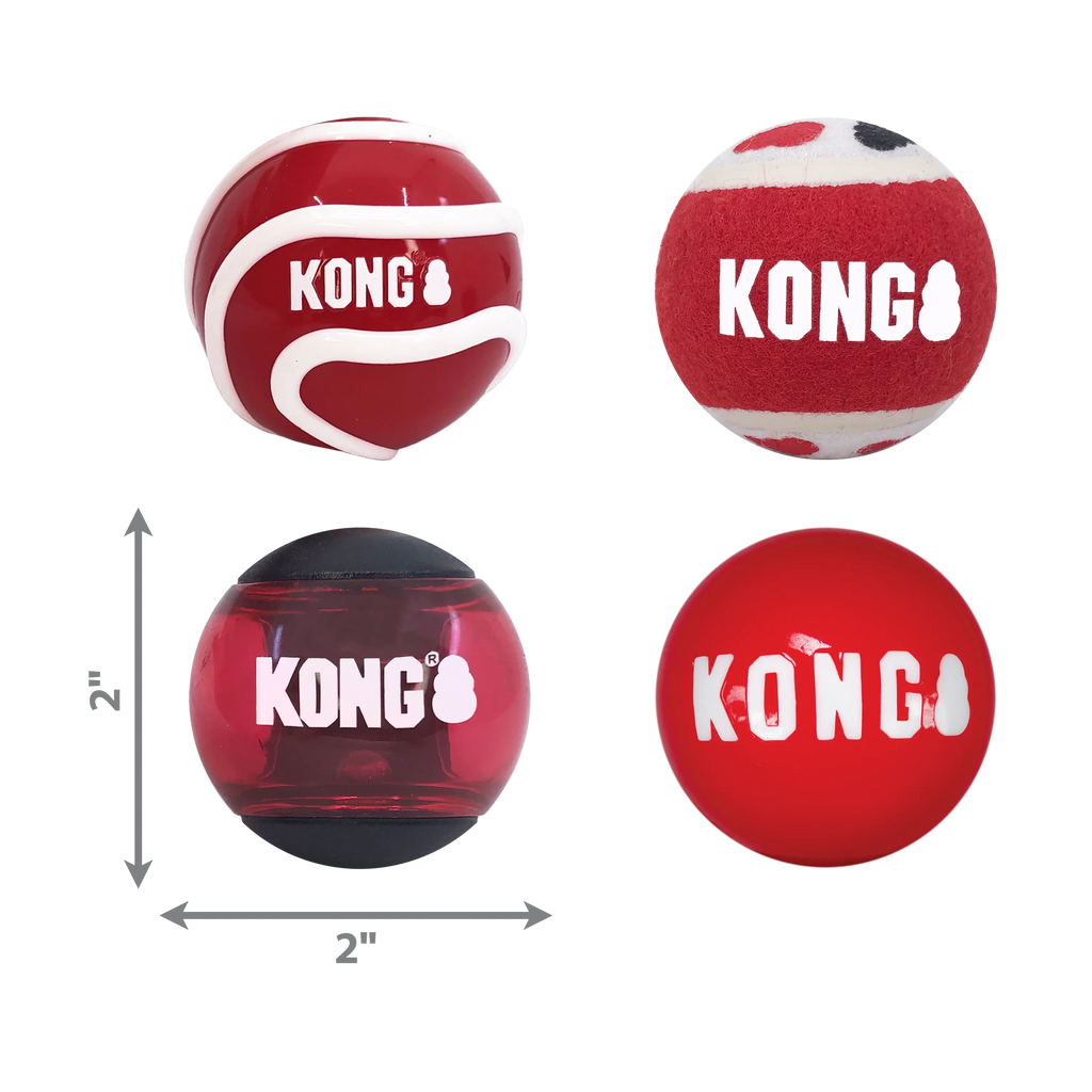 KONG - Balles Signatures Variees 4/pqt - Moyen KONG ™