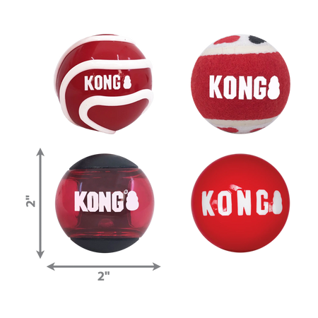 KONG - Balles Signatures Variees 4/pqt - Moyen KONG ™