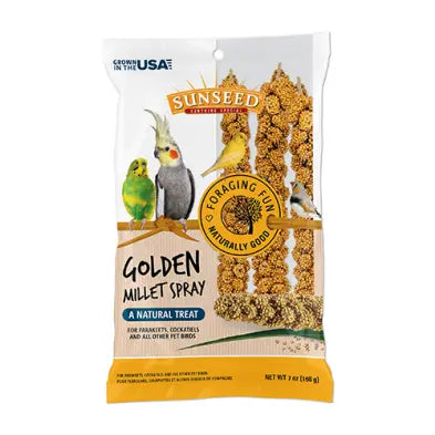 Sunseed -Golden Millet Spray Natural Treat 7 oz Bag (12 ct) SunSeed