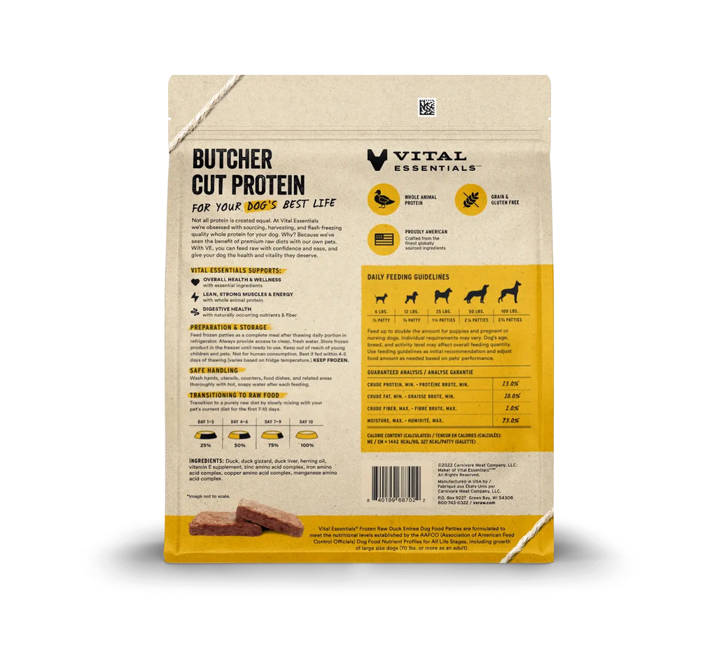 Vital Essentials - Aliments crus congelés pour chien Vital Essentials