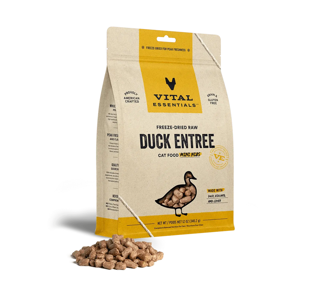 Vital Essentials - Mini-fibres crues lyophilisées de viande pour chat Vital Essentials