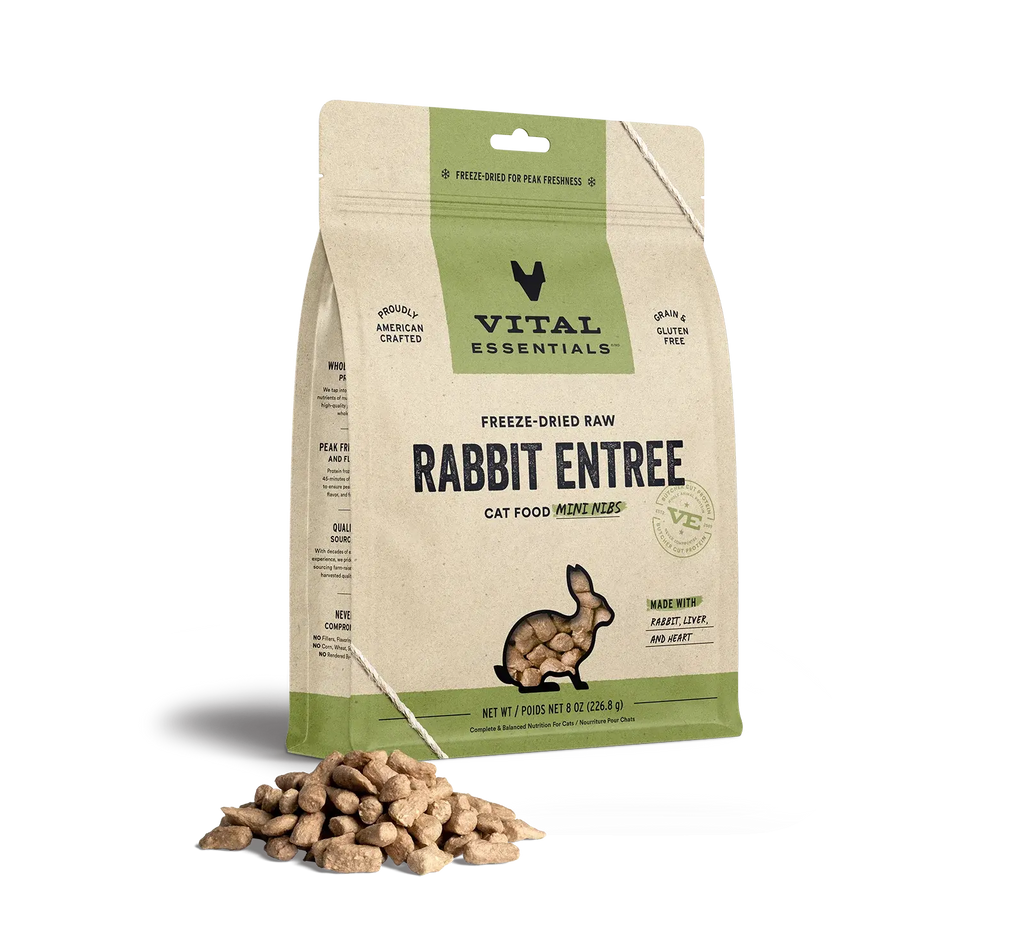 Vital Essentials - Mini-fibres crues lyophilisées de viande pour chat Vital Essentials