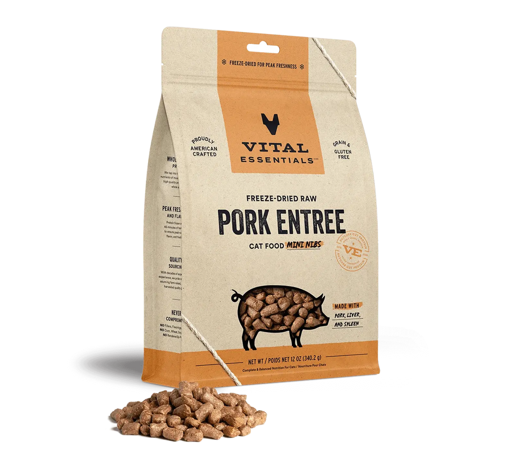 Vital Essentials - Mini-fibres crues lyophilisées de viande pour chat Vital Essentials