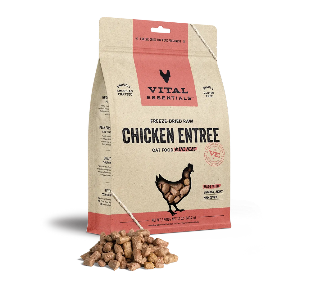 Vital Essentials - Mini-fibres crues lyophilisées de viande pour chat Vital Essentials