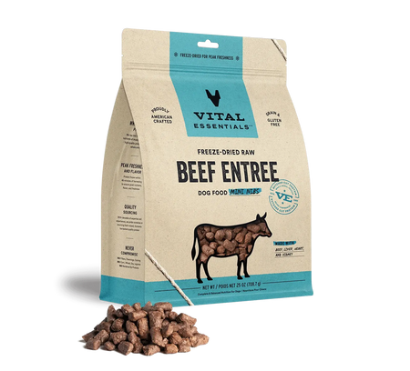 Vital Essentials - Mini-fibres crues lyophilisées de viande pour chien Vital Essentials