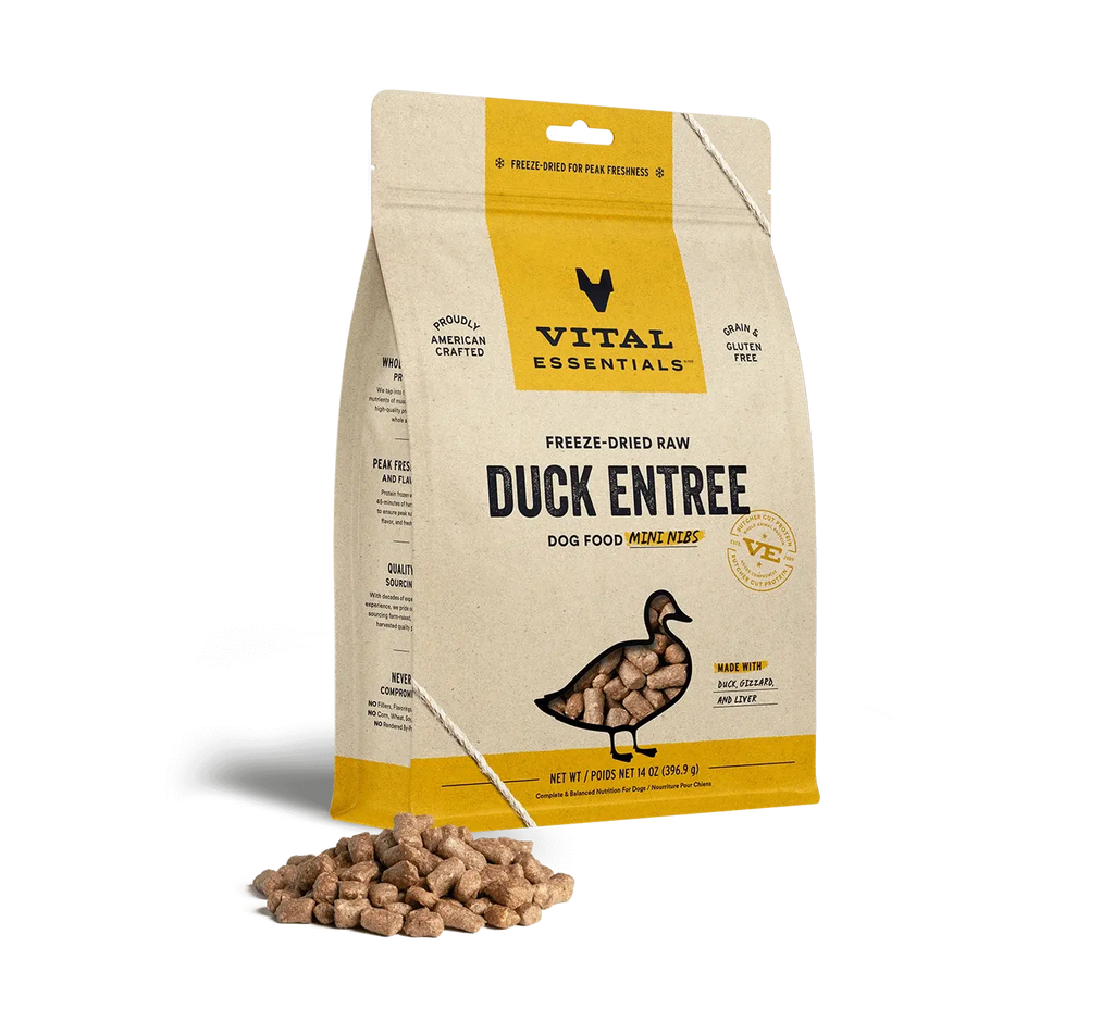 Vital Essentials - Mini-fibres crues lyophilisées de viande pour chien Vital Essentials