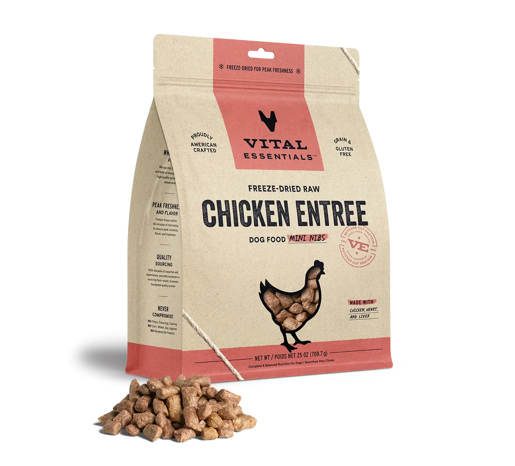 Vital Essentials - Mini-fibres crues lyophilisées de viande pour chien Vital Essentials