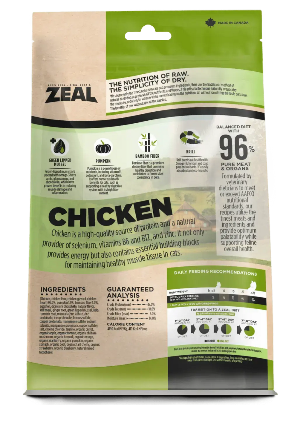 Zeal - Chat - Recette de Poulet 14oz Zeal