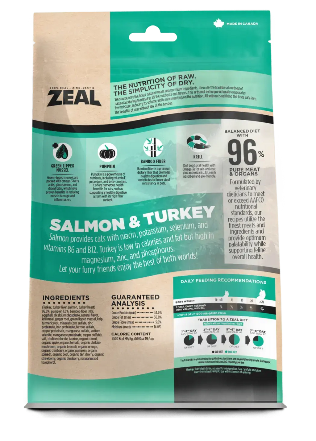 Zeal - Chat - Recette de Saumon et Dinde 14oz Zeal