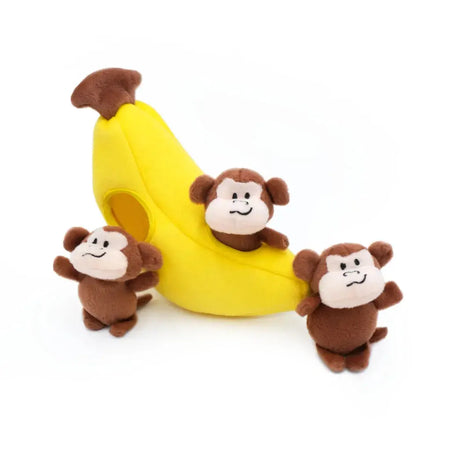 ZippyPaws Zippy Burrow – Monkey ‘n Banana toutou jouet pour chien Zippy Paws