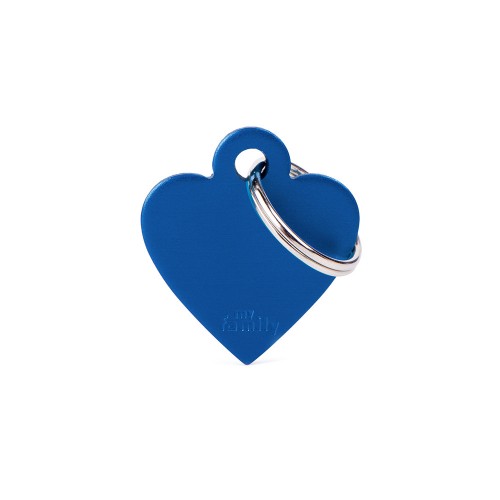 MyFamily - Médaille Basic Cœur Petit Bleu en Aluminium