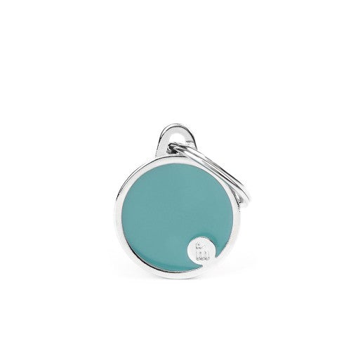 MyFamily - Médaille Basic Handmade Cercle Petit Bleu Ciel