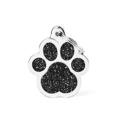 MyFamily - Médaille Shine Patte Glitter Noir